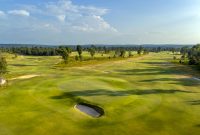 his is the corner where the 12th hole of the Red Course and the 6th hole of The Black Course meet at The Loop in Michigan