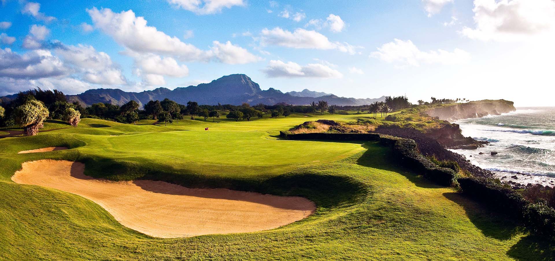 picture of a golf hole on the Poipu Bay Golf Course in Hawaii