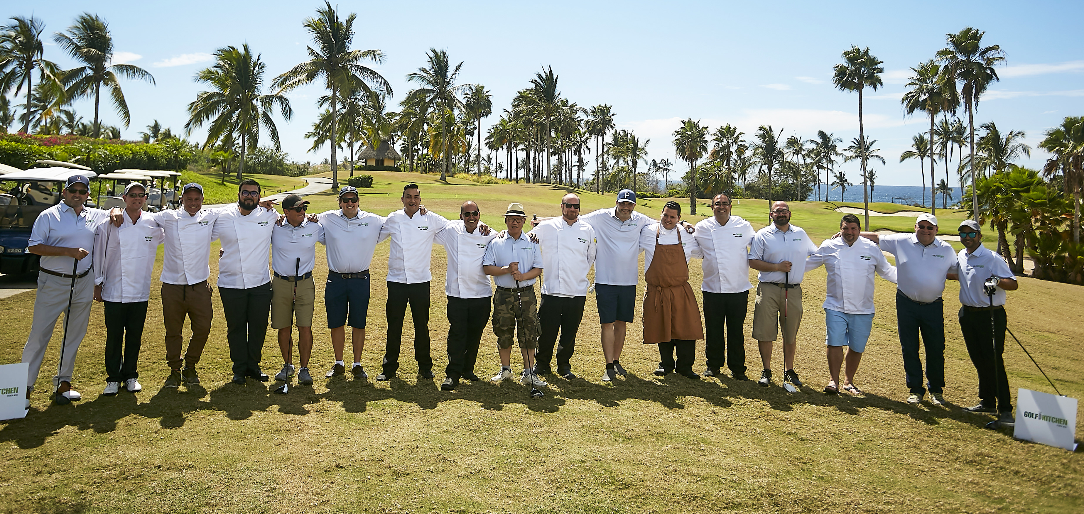 Golf Kitchen Punta Mita Chefs line up to cook and compete.