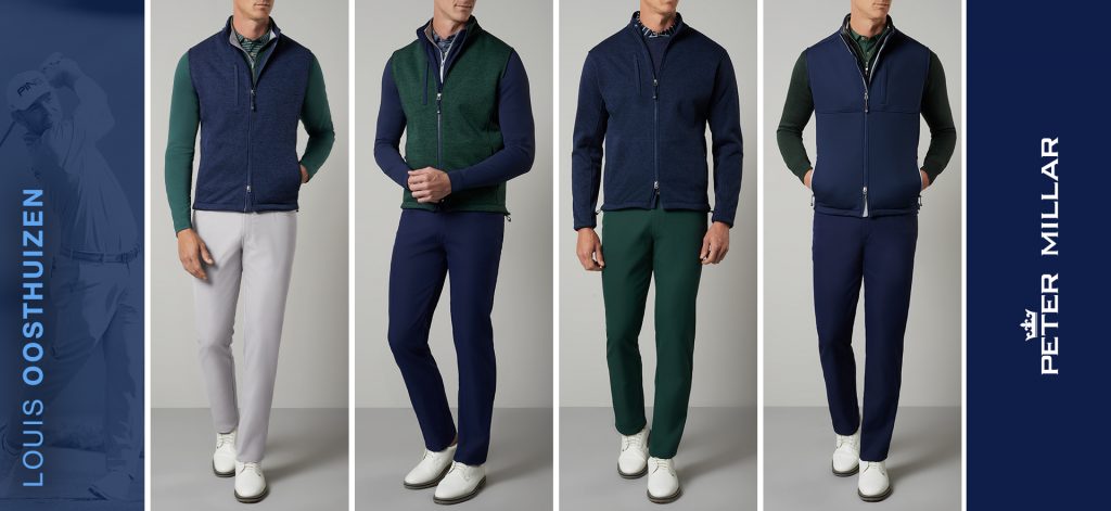 Peter Millar apparel script for Louis Oosthuizen at The Open at Royal Portrush 2019