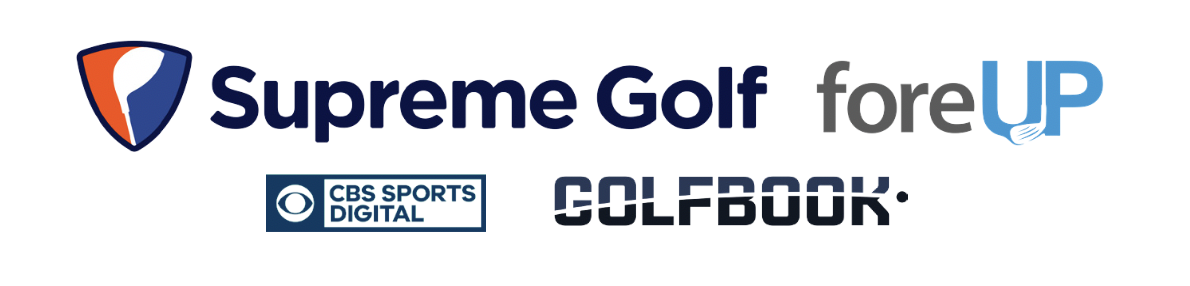 group logo art for Supreme Golf, foreUp, CBS Digital and GolfBook logos