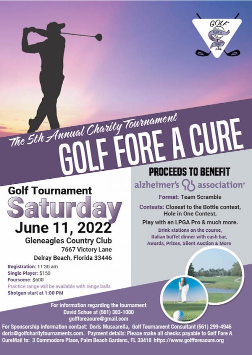 5th ANNUAL GOLF FOR A CURE FORE ALZHEIMER’S - The Golf Wire