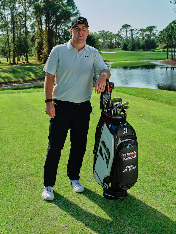 Pictured here is Chris Gotterup with his Bridgeston Golf Bar