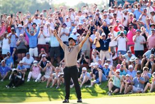 Xander Schauffele celebrate following his victory at the PGA Championship