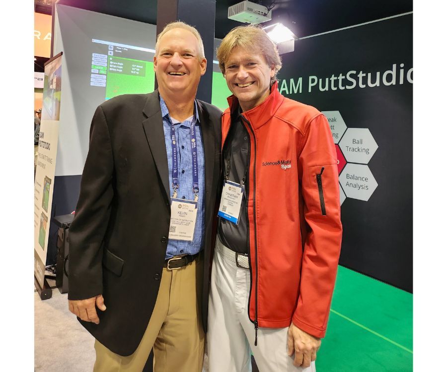 Kevin Weeks with SAM PuttLab inventor Christian Marquardt: