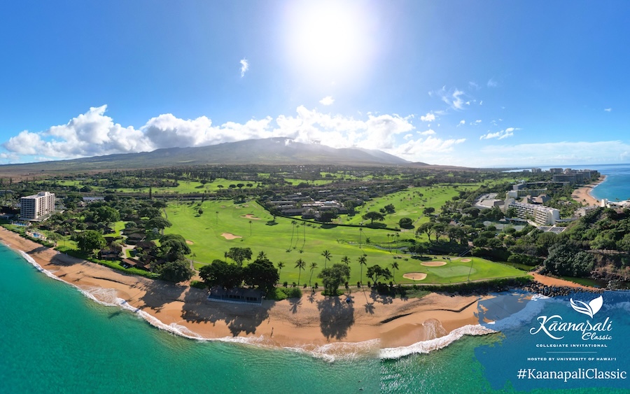 An aerial of Royal Kā‘anapali from the second round of the 2024 Kā‘anapali Classic.