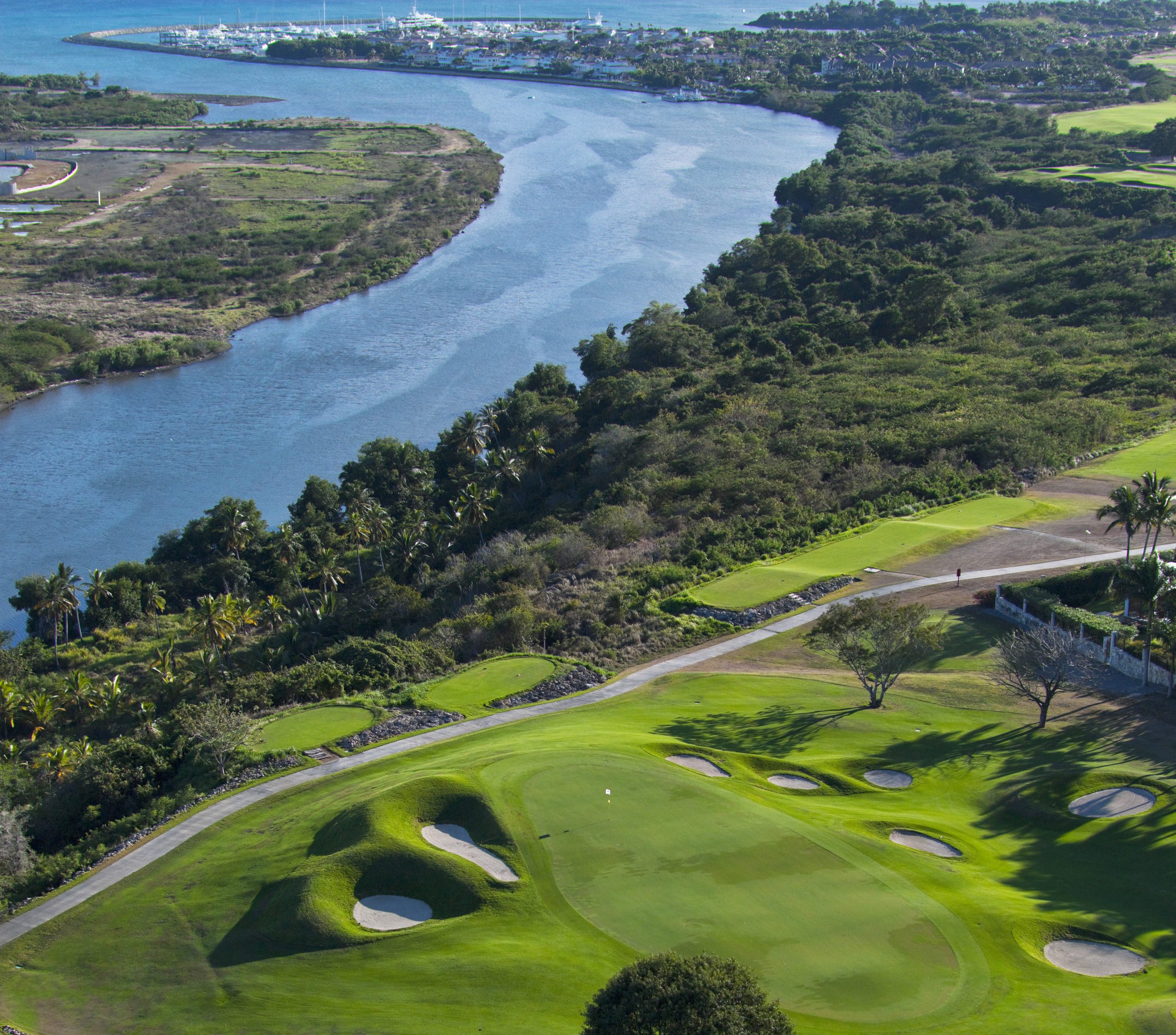 Ariel view of the Dye Fore Golf Course