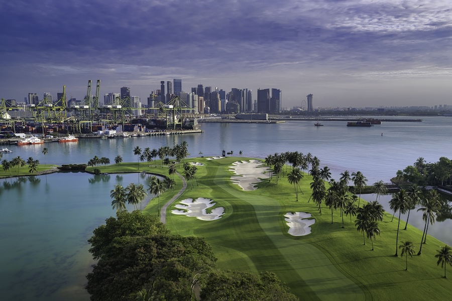 Sentosa Golf Club’s signature hole 5 on The Serapong Course