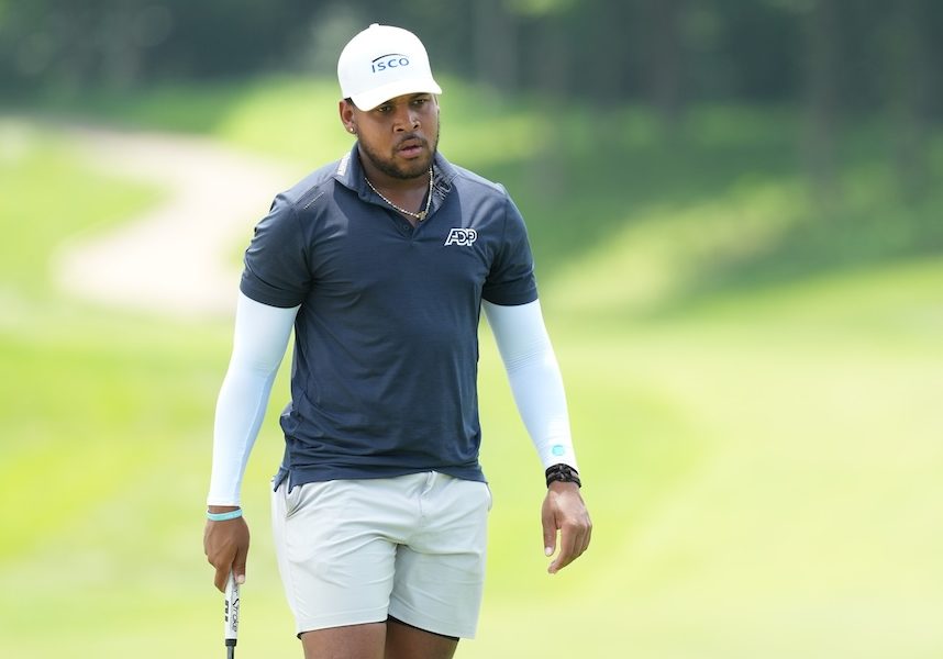 Marcus Byrd plays during the second round of the APGA tournament at TPC Deere Run, in Silvis, Illinois, on July 15, 2025. (Photo by Ben Jared/PGA TOUR)