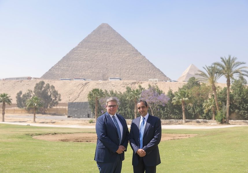 RobertTrentJonesIIIandOmarHishamTalaatChiefBusinessDevelopmentOfficeratTMGatMenaHouseinCairo