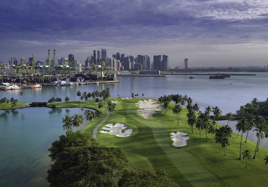 Sentosa Golf Club’s signature hole 5 on The Serapong Course