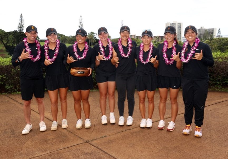USC celebrates their third Dr. Donnis Thompson Invitational tournament title on March 18, 2026 at Pearl at Kalauao in ‘Aiea, Hawai‘i.
